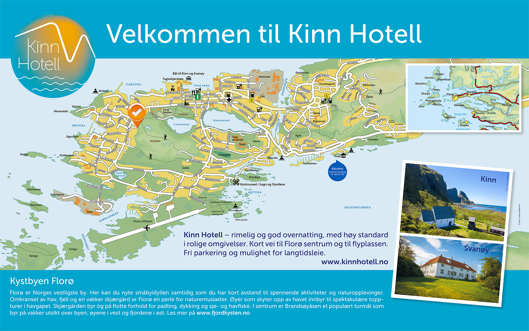 Kinn Hotell kartskilt 2021 - kinnhotell.no